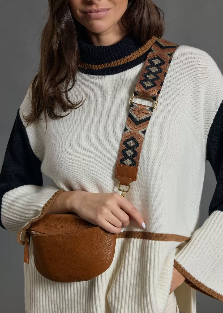 Lauren Vidal Accessoires-BESACE CUIR LOLITA Camel
