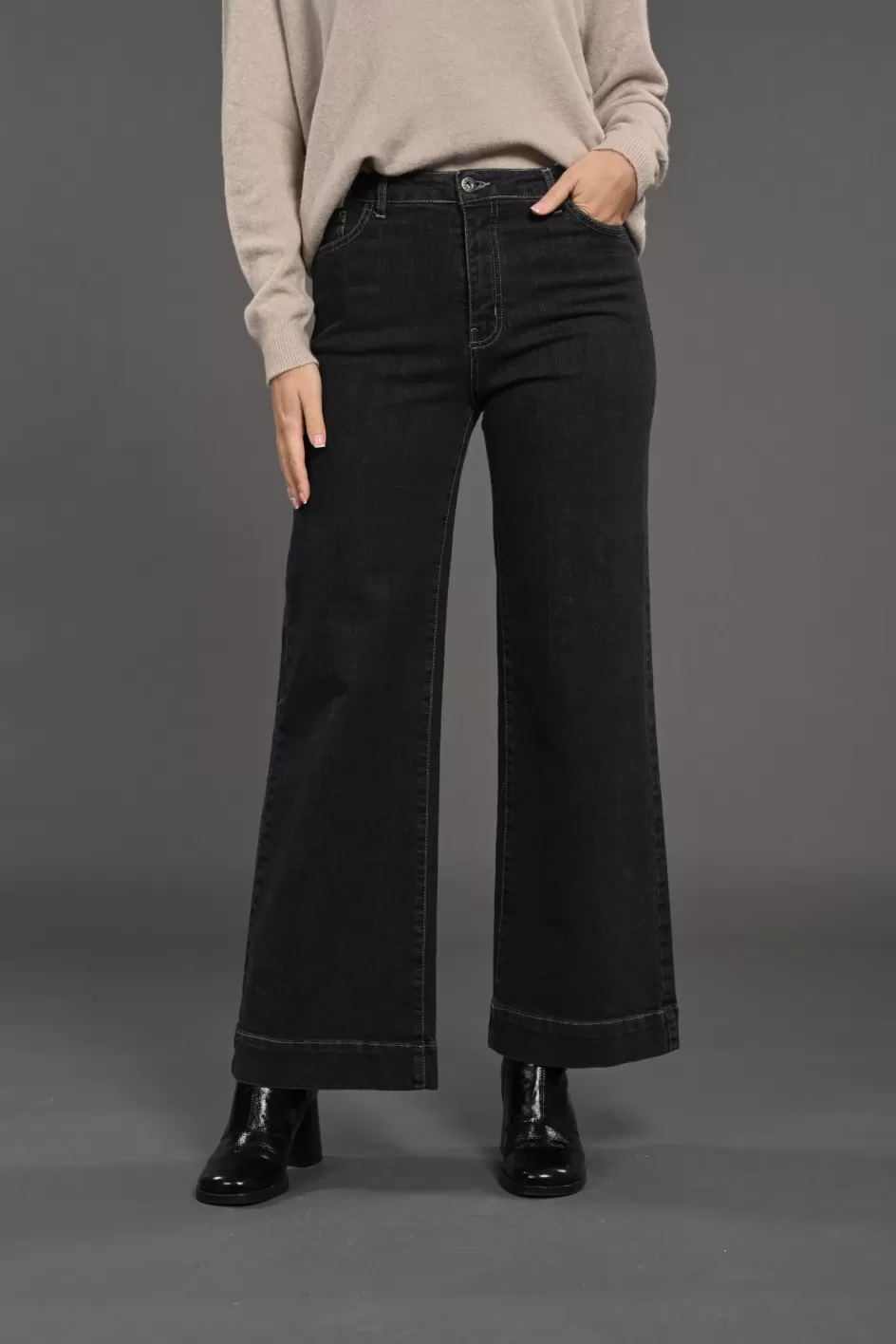 Lauren Vidal Pantalons-JEAN 7/8 EME PACO Noir