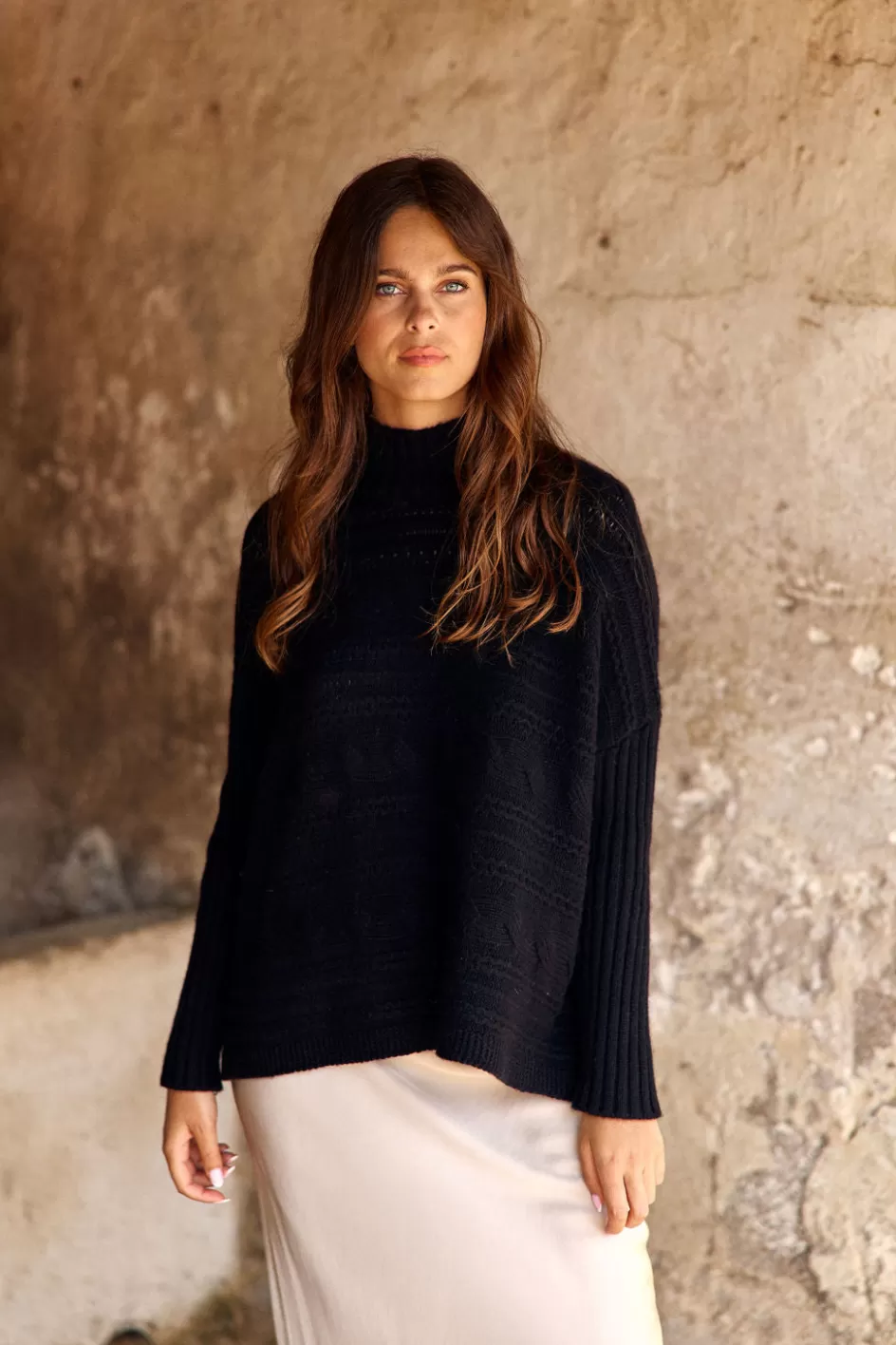 Lauren Vidal Pulls & Gilets-Pull cachemire laine Nox Noir