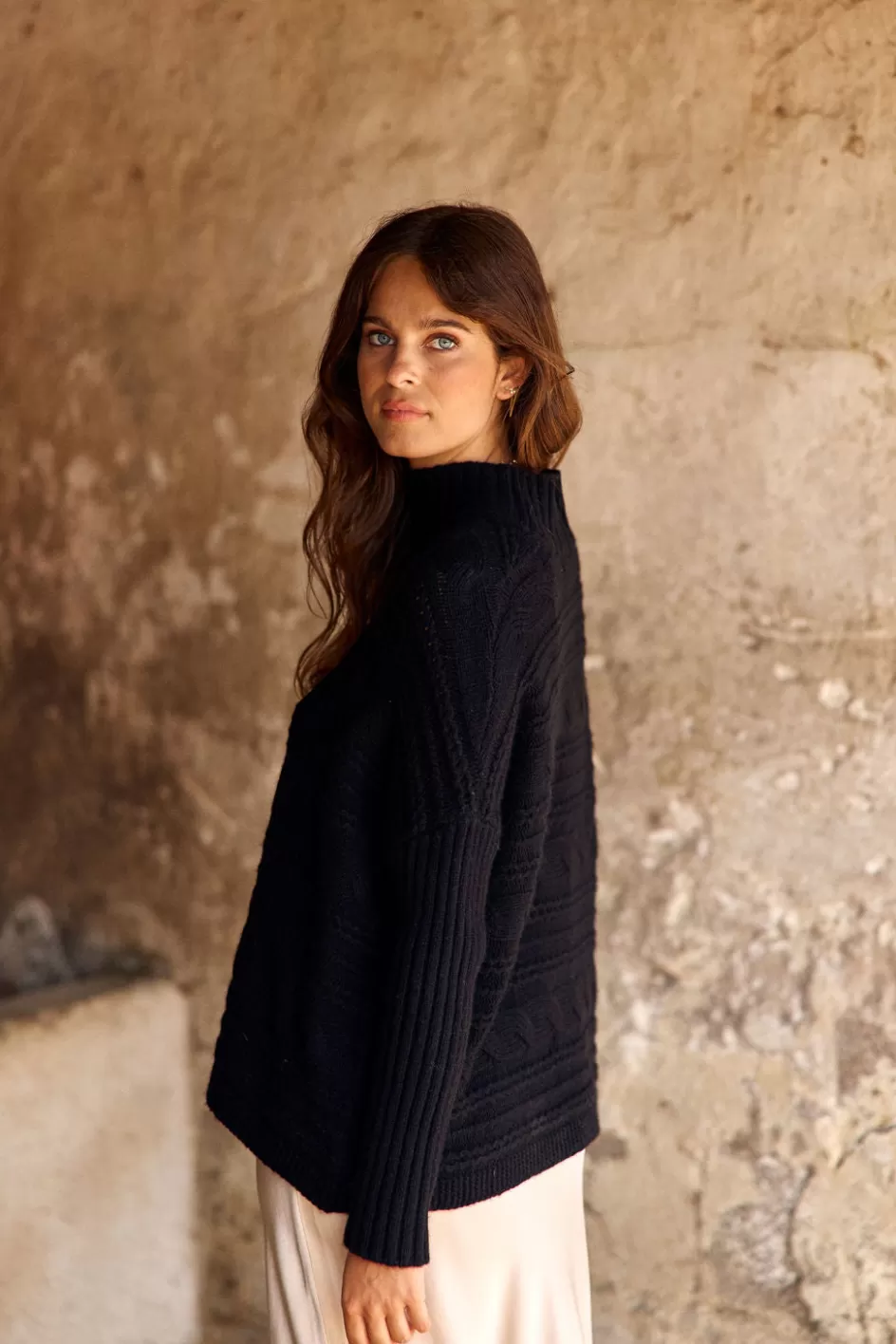 Lauren Vidal Pulls & Gilets-Pull cachemire laine Nox Noir