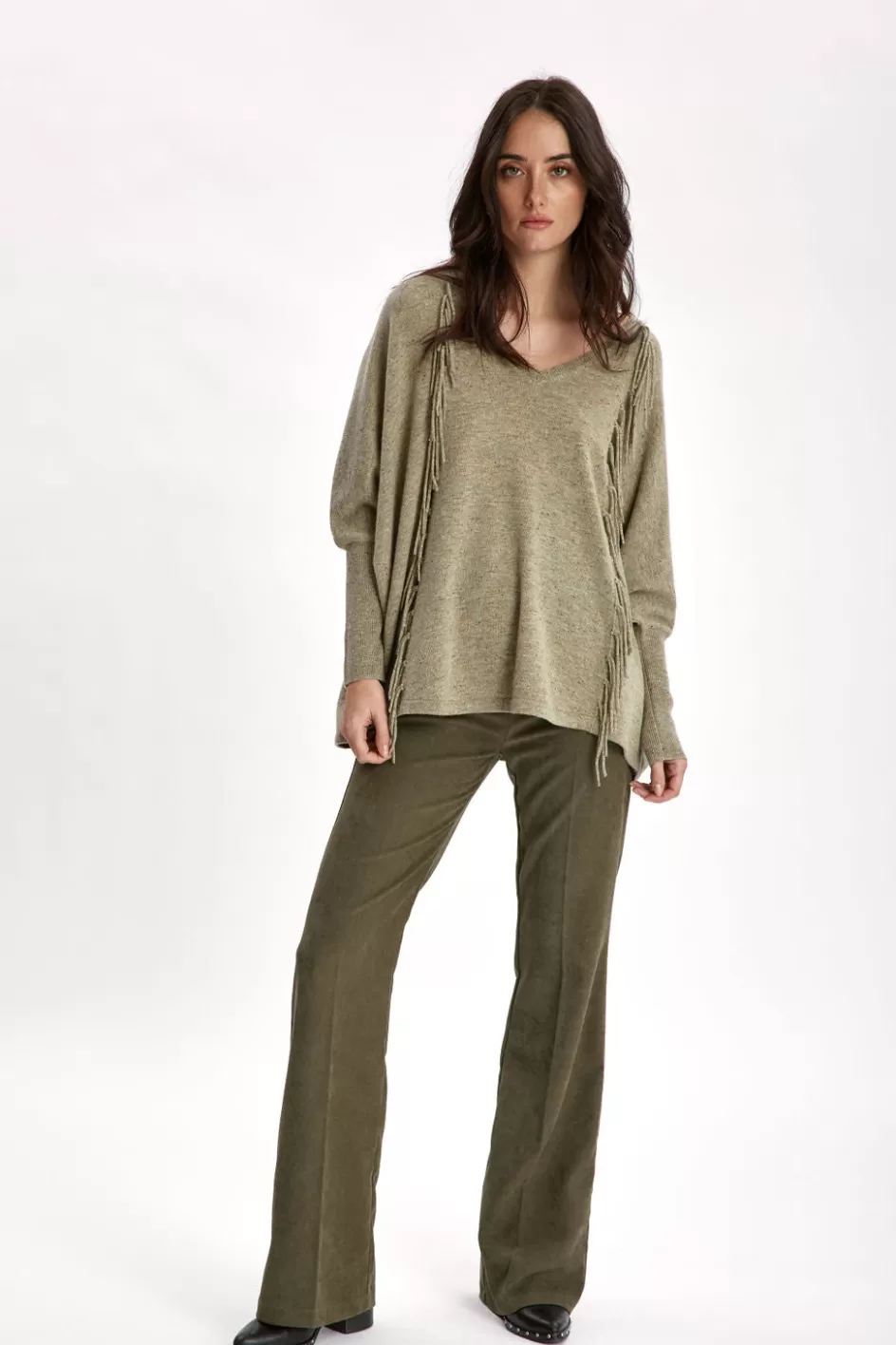 Lauren Vidal Pulls & Gilets-Pull Frangé en laine Naomi