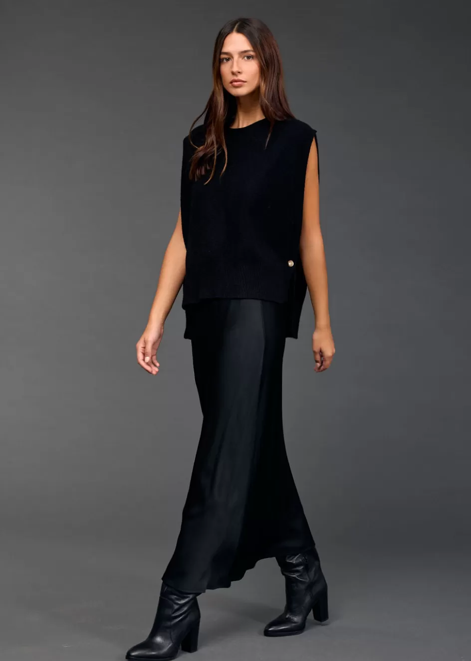 Lauren Vidal Pulls & Gilets-Pull sans manches Marcia Noir