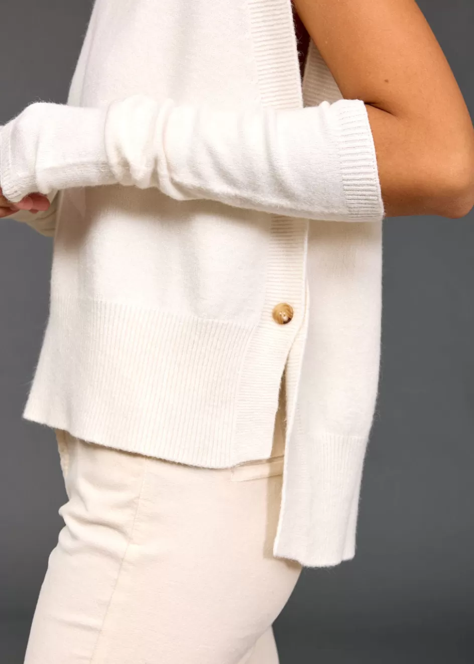 Lauren Vidal Pulls & Gilets-Pull sans manches Marcia Ecru