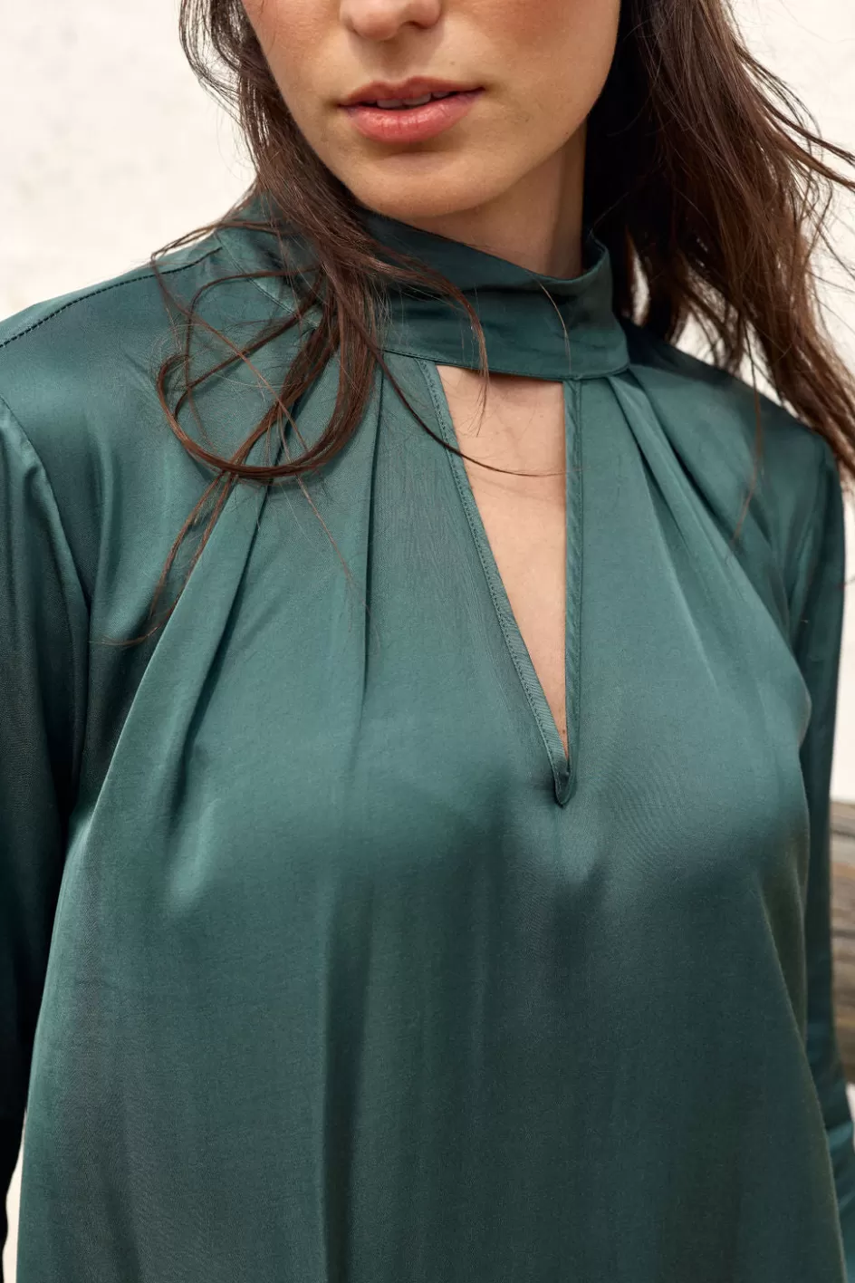 Lauren Vidal Robes & Jupes-ROBE COURTE BABYDOLL ROMANE Green