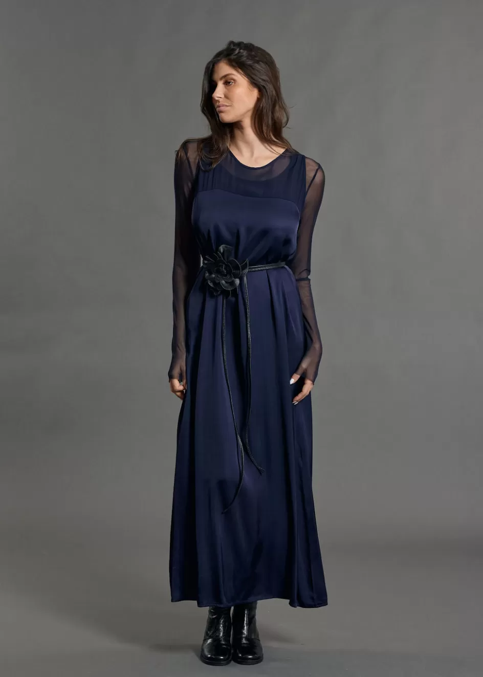 Lauren Vidal Robes & Jupes-ROBE LONGUE DROITE ROMY Eclipse