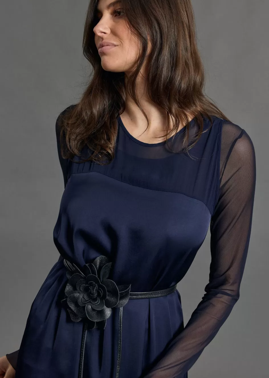 Lauren Vidal Robes & Jupes-ROBE LONGUE DROITE ROMY Eclipse