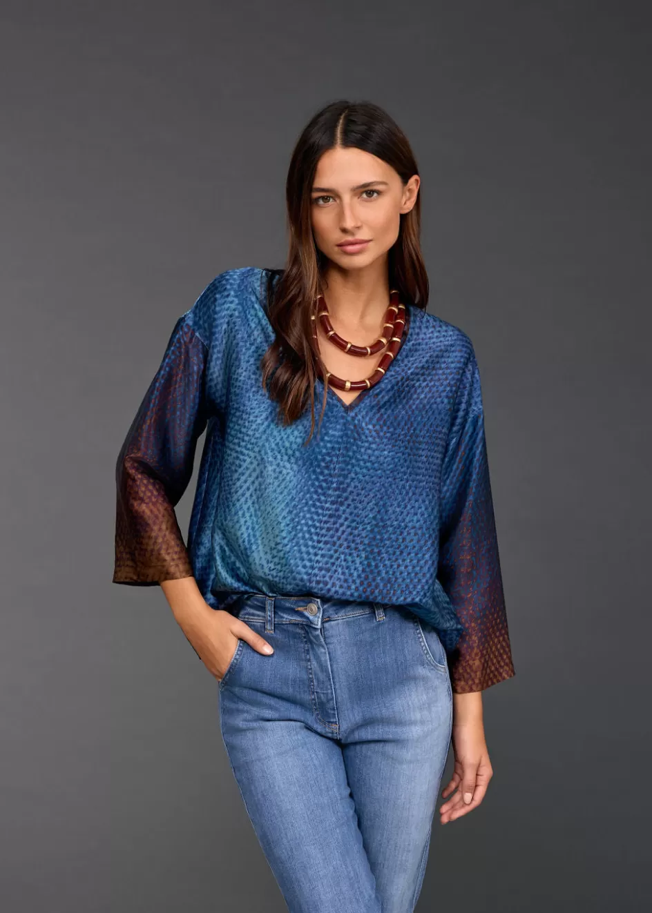 Lauren Vidal Chemises & Blouses-TOP ÉVASÉ IMPRIMÉ DÉGRADÉ LEONE Sunday