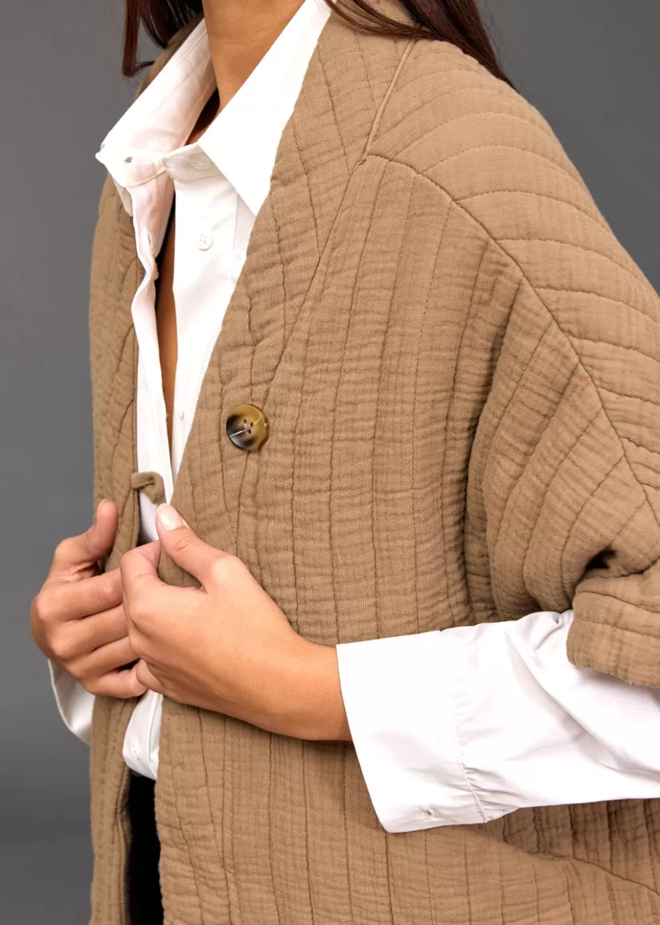 Lauren Vidal Vestes & Manteaux-VESTE MATELASSÉ MADDI Camel